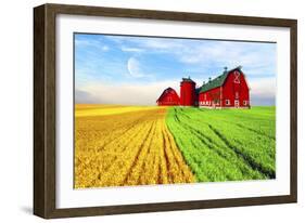 Red Barn-Ata Alishahi-Framed Giclee Print