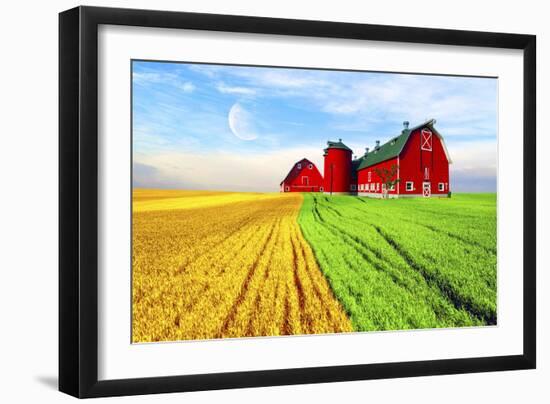 Red Barn-Ata Alishahi-Framed Giclee Print