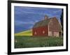 Red Barns and Canola Fields, Eastern Washington, USA-Darrell Gulin-Framed Photographic Print