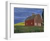 Red Barns and Canola Fields, Eastern Washington, USA-Darrell Gulin-Framed Photographic Print