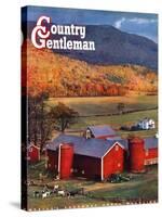 "Red Barns and Silos," Country Gentleman Cover, October 1, 1949-W.C. Griffith-Stretched Canvas