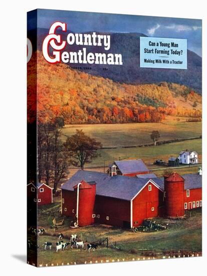 "Red Barns and Silos,"October 1, 1949-W.C. Griffith-Stretched Canvas