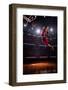 Red Basketball Player in Action in Gym-Eugene Onischenko-Framed Photographic Print