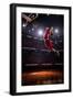 Red Basketball Player in Action in Gym-Eugene Onischenko-Framed Photographic Print