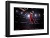 Red Basketball Player in Action in Gym-Eugene Onischenko-Framed Photographic Print