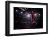 Red Basketball Player in Action in Gym-Eugene Onischenko-Framed Photographic Print