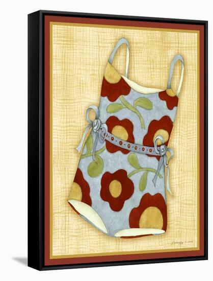 Red Bathing Suit Print-Robin Betterley-Framed Stretched Canvas