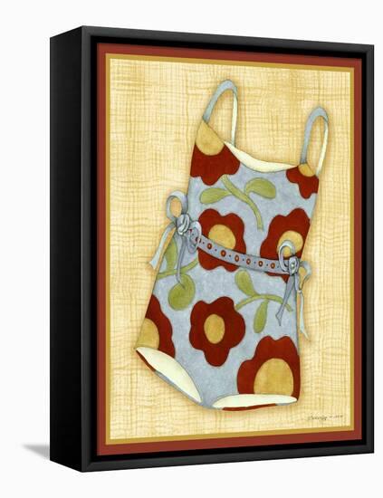 Red Bathing Suit Print-Robin Betterley-Framed Stretched Canvas