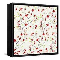 Red Berries Pattern-Irina Trzaskos Studios-Framed Stretched Canvas