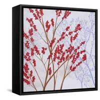 Red Berries-Herb Dickinson-Framed Stretched Canvas