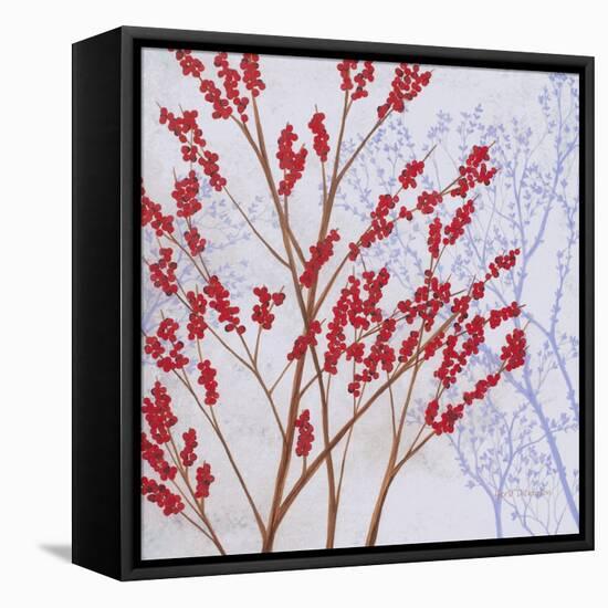 Red Berries-Herb Dickinson-Framed Stretched Canvas