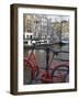 Red Bicycle by the Herengracht Canal, Amsterdam, Netherlands, Europe-Amanda Hall-Framed Photographic Print