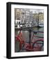 Red Bicycle by the Herengracht Canal, Amsterdam, Netherlands, Europe-Amanda Hall-Framed Photographic Print