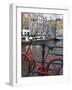 Red Bicycle by the Herengracht Canal, Amsterdam, Netherlands, Europe-Amanda Hall-Framed Photographic Print