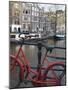 Red Bicycle by the Herengracht Canal, Amsterdam, Netherlands, Europe-Amanda Hall-Mounted Photographic Print