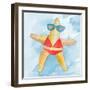 Red Bikini Starfish on Watercolor-Lanie Loreth-Framed Art Print