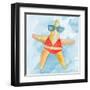 Red Bikini Starfish on Watercolor-Lanie Loreth-Framed Art Print