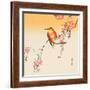 Red Bird and Cherry Blossoms-Koson Ohara-Framed Giclee Print