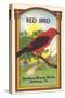 Red Bird Broom Label-null-Stretched Canvas