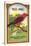 Red Bird Broom Label-null-Stretched Canvas