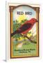 Red Bird Broom Label-null-Framed Art Print