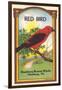Red Bird Broom Label-null-Framed Art Print
