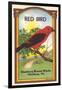 Red Bird Broom Label-null-Framed Art Print