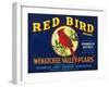 Red Bird Pear Crate Label - Pashastin, WA-Lantern Press-Framed Art Print