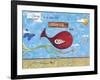 Red Bird with Branch Notes Clouds-Megan Aroon Duncanson-Framed Giclee Print