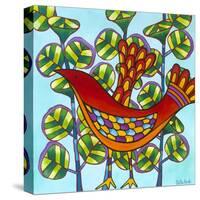 Red Bird-Carla Bank-Stretched Canvas