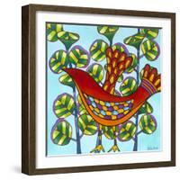 Red Bird-Carla Bank-Framed Giclee Print