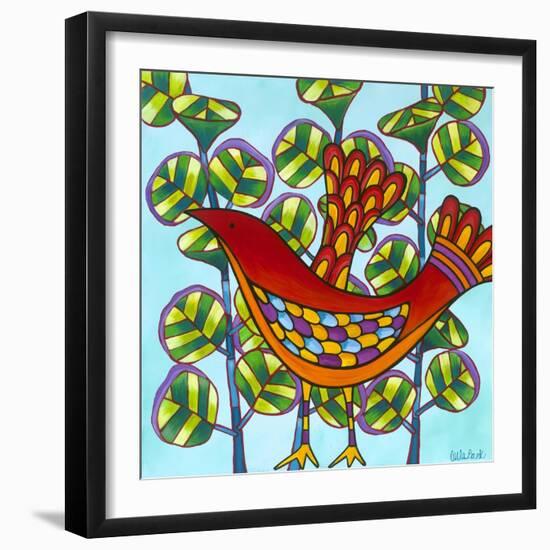 Red Bird-Carla Bank-Framed Giclee Print