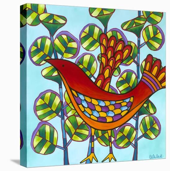 Red Bird-Carla Bank-Stretched Canvas