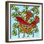 Red Bird-Carla Bank-Framed Giclee Print