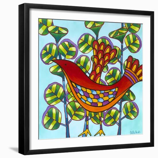 Red Bird-Carla Bank-Framed Giclee Print