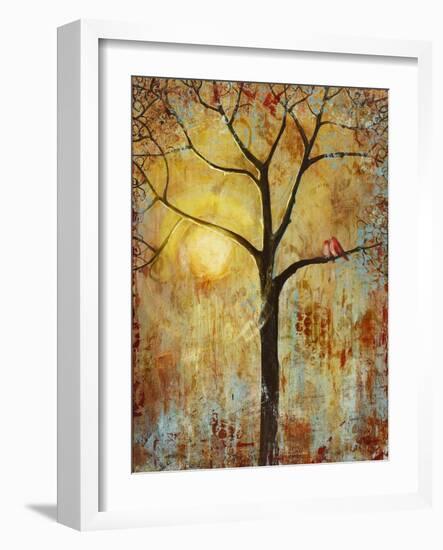 Red Birds Tree Tree of Life Wall Decor Print-Blenda Tyvoll-Framed Art Print