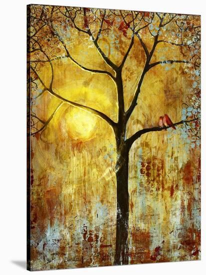 Red Birds Tree-Blenda Tyvoll-Stretched Canvas