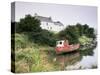 Red Boat and House, Ballycrovane, Beara Peninsula, County Cork, Munster, Republic of Ireland-Patrick Dieudonne-Stretched Canvas