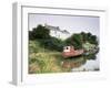 Red Boat and House, Ballycrovane, Beara Peninsula, County Cork, Munster, Republic of Ireland-Patrick Dieudonne-Framed Photographic Print