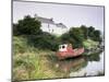 Red Boat and House, Ballycrovane, Beara Peninsula, County Cork, Munster, Republic of Ireland-Patrick Dieudonne-Mounted Photographic Print