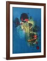 Red Boat and Hut I-Lebadang-Framed Collectable Print