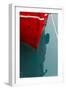 Red boat on the ocean, Narsarsuaq, Greenland-Keren Su-Framed Photographic Print