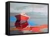 Red Boat Rhythm-Beth A. Forst-Framed Stretched Canvas