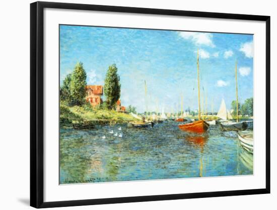 Red Boats at Argenteuil, c.1875-Claude Monet-Framed Art Print