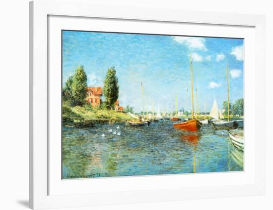 Red Boats at Argenteuil, c.1875-Claude Monet-Framed Art Print