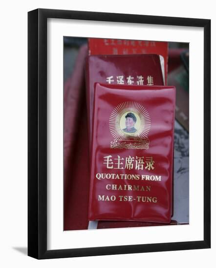 Red Book of Mao Sold at Souvenir Stand, Daxu Historical Town, Guilin, Guangxi Province, China, Asia-Angelo Cavalli-Framed Photographic Print