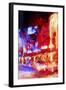 Red Boulevard II - In the Style of Oil Painting-Philippe Hugonnard-Framed Giclee Print