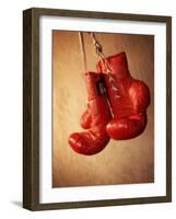 Red Boxing Gloves-null-Framed Photographic Print