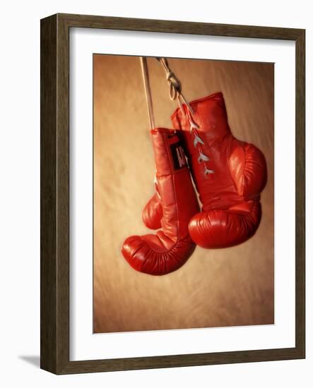 Red Boxing Gloves-null-Framed Photographic Print