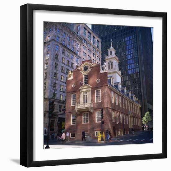 Red Brick Old State House, Boston, Massachusetts, New England, USA-Roy Rainford-Framed Photographic Print